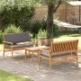 Set de Sofá de Jardín de 3 Piezas con Cojines de Madera Maciza de Acacia | Foro24.es | Tu tienda online para hogar, jardín y más Foro24.es