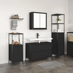 3-piece bathroom furniture set in engineered black oak wood by , bathroom vanities - Ref: Foro24-3328359, Price: 200,12 €, Di...