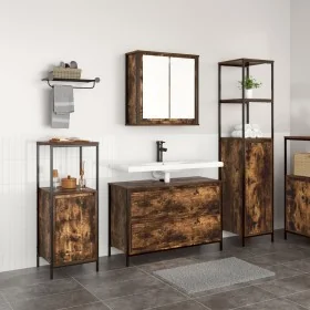 3-piece bathroom furniture set in smoked oak and