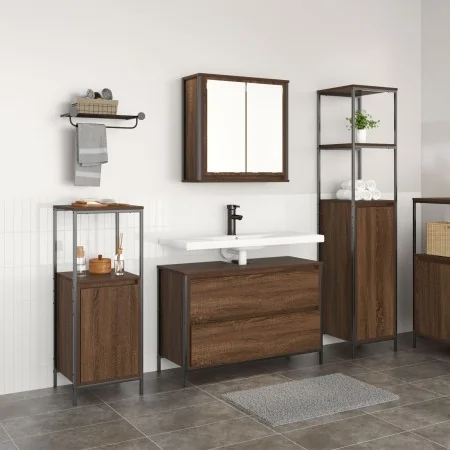 3-teiliges Badmöbel-Set aus braunem Eichenholz von , Badezimmerwaschtische - Ref: Foro24-3328363, Preis: 191,30 €, Rabatt: %