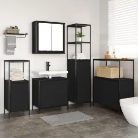 VidaXL 5-teiliges Badmöbel-Set aus schwarzem Eichenholz von , Badezimmermöbel - Ref: Foro24-3328369, Preis: 326,37 €, Rabatt: %