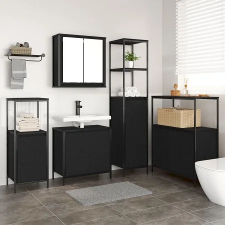 VidaXL 5-Piece Bathroom Furniture Set in Black Oak Wood by , Bathroom furniture - Ref: Foro24-3328369, Price: 326,01 €, Disco...