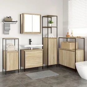 5-teiliges Badmöbel-Set aus Sonoma-Eichenholzwerkstoff von , Badezimmermöbel - Ref: Foro24-3328370, Preis: 303,48 €, Rabatt: %
