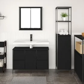 2-teiliges Badmöbel-Set aus schwarzem Eichenholz von , Badezimmerwaschtische - Ref: Foro24-3328374, Preis: 168,75 €, Rabatt: %