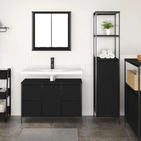 2-teiliges Badmöbel-Set aus schwarzem Eichenholz von , Badezimmerwaschtische - Ref: Foro24-3328374, Preis: 168,75 €, Rabatt: %
