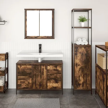 2-teiliges Badmöbel-Set aus geräuchertem Eichenholz von , Badezimmerwaschtische - Ref: Foro24-3328376, Preis: 158,38 €, Rabat...