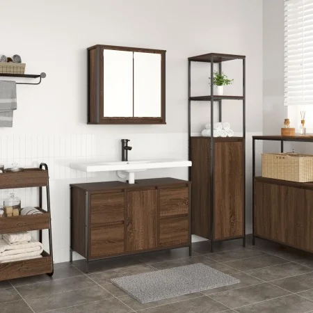 Juego de Muebles de Baño de 2 Piezas en Madera de Roble Marrón de , Tocadores de baño - Ref: Foro24-3328378, Precio: 163,80 €...