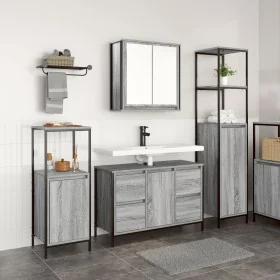 3-piece bathroom furniture set in sonoma gray wood