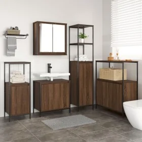 5-Piece Bathroom Furniture Set in Brown Oak and Crafted Wood by , bathroom vanities - Ref: Foro24-3328388, Price: 306,28 €, D...