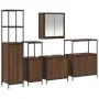 5-teiliges Badmöbel-Set aus brauner Eiche und handgefertigtem Holz von , Badezimmerwaschtische - Ref: Foro24-3328388, Preis: ...