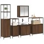 5-teiliges Badmöbel-Set aus brauner Eiche und handgefertigtem Holz von , Badezimmerwaschtische - Ref: Foro24-3328388, Preis: ...