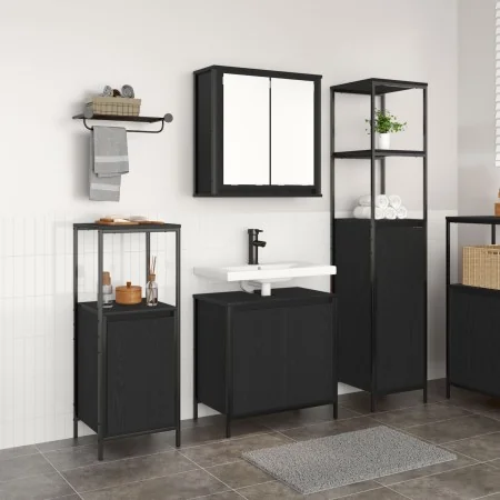 3 Piece Bathroom Furniture Black Oak Elaborated Wood by , bathroom vanities - Ref: Foro24-3328394, Price: 178,92 €, Discount: %