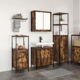 Juego de muebles de baño de 3 piezas en roble ahumado - Madera compuesta de , Tocadores de baño - Ref: Foro24-3328396, Precio...