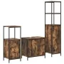 Juego de muebles de baño de 3 piezas en roble ahumado - Madera compuesta de , Tocadores de baño - Ref: Foro24-3328396, Precio...