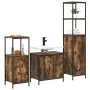 Juego de muebles de baño de 3 piezas en roble ahumado - Madera compuesta de , Tocadores de baño - Ref: Foro24-3328396, Precio...