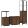 Conjunto de Muebles de Baño de 3 Piezas en Madera Elaborada de Roble Marrón de , Tocadores de baño - Ref: Foro24-3328398, Pre...