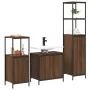 Conjunto de Muebles de Baño de 3 Piezas en Madera Elaborada de Roble Marrón de , Tocadores de baño - Ref: Foro24-3328398, Pre...