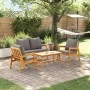 4-teiliges Bistro-Set mit Kissen aus massivem Akazienholz von , Outdoor-Sofas - Ref: Foro24-3328606, Preis: 375,27 €, Rabatt: %