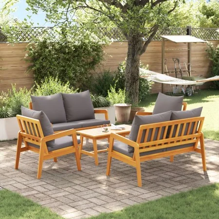 5-teiliges Bistro-Set mit Kissen aus massivem Akazienholz von , Outdoor-Sofas - Ref: Foro24-3328610, Preis: 519,02 €, Rabatt: %