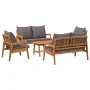 5-teiliges Bistro-Set mit Kissen aus massivem Akazienholz von , Outdoor-Sofas - Ref: Foro24-3328610, Preis: 519,02 €, Rabatt: %