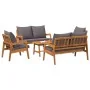 5-teiliges Bistro-Set mit Kissen aus massivem Akazienholz von , Outdoor-Sofas - Ref: Foro24-3328610, Preis: 519,02 €, Rabatt: %