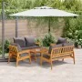 5-teiliges Bistro-Set mit Kissen aus massivem Akazienholz von , Outdoor-Sofas - Ref: Foro24-3328610, Preis: 519,02 €, Rabatt: %