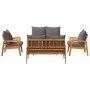5-teiliges Bistro-Set mit Kissen aus massivem Akazienholz von , Outdoor-Sofas - Ref: Foro24-3328610, Preis: 519,02 €, Rabatt: %