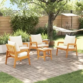 5-Piece Bistro Set with Solid Acacia Wood Cushions