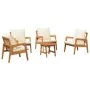 Conjunto de Bistro de 5 Piezas con Cojines de Madera Sólida de Acacia | Foro24.es | Tu tienda online para hogar, jardín y más Foro24.es