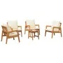 Conjunto de Bistro de 5 Piezas con Cojines de Madera Sólida de Acacia | Foro24.es | Tu tienda online para hogar, jardín y más Foro24.es
