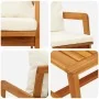 Conjunto de Bistro de 5 Piezas con Cojines de Madera Sólida de Acacia | Foro24.es | Tu tienda online para hogar, jardín y más Foro24.es