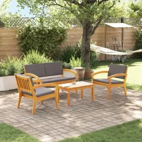 4-Piece Bistro Set with Cushions - Solid Acacia