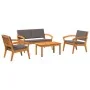 Conjunto de Bistro de 4 Piezas con Cojines - Madera Maciza de Acacia | Foro24.es | Tu tienda online para hogar, jardín y más Foro24.es