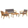 Conjunto de Bistro de 4 Piezas con Cojines - Madera Maciza de Acacia | Foro24.es | Tu tienda online para hogar, jardín y más Foro24.es