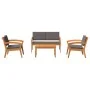 Conjunto de Bistro de 4 Piezas con Cojines - Madera Maciza de Acacia | Foro24.es | Tu tienda online para hogar, jardín y más Foro24.es