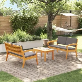 3-piece bistro set with cushions - Solid acacia