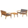 Conjunto bistró de 3 piezas con cojines - Madera maciza de acacia | Foro24.es | Tu tienda online para hogar, jardín y más Foro24.es