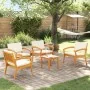 Juego de Bistro de 5 Piezas con Cojines de Madera Sólida de Acacia | Foro24.es | Tu tienda online para hogar, jardín y más Foro24.es