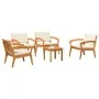 Juego de Bistro de 5 Piezas con Cojines de Madera Sólida de Acacia | Foro24.es | Tu tienda online para hogar, jardín y más Foro24.es