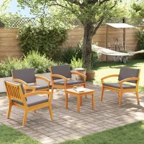 5-Piece Bistro Set with Cushions - Solid Acacia