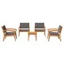 Conjunto Bistro de 5 Piezas con Cojines - Madera Maciza de Acacia | Foro24.es | Tu tienda online para hogar, jardín y más Foro24.es