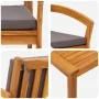 Conjunto Bistro de 5 Piezas con Cojines - Madera Maciza de Acacia | Foro24.es | Tu tienda online para hogar, jardín y más Foro24.es