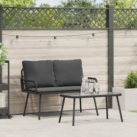 2-Piece Garden Dining Set with Cushions Rattan