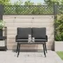 2-teiliges Garten-Esszimmerset mit Kissen Rattan Polyester Schwarz von , Gartenstühle - Ref: Foro24-3328646, Preis: 182,65 €,...