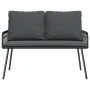 2-teiliges Garten-Esszimmerset mit Kissen Rattan Polyester Schwarz von , Gartenstühle - Ref: Foro24-3328646, Preis: 182,65 €,...