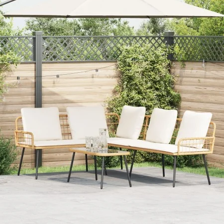Conjunto de Sofá de Jardín de 2 Piezas con Cojines de Ratán Natural | Foro24.es | Tu tienda online para hogar, jardín y más Foro24.es