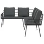 4-Piece Garden Sofa Set with Black Synthetic Rattan Cushions by , Outdoor sofas - Ref: Foro24-3328650, Price: 424,82 €, Disco...