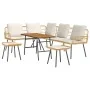 4-teiliges Gartensofa-Set mit Kissen aus natürlichem Rattan von , Outdoor-Sofas - Ref: Foro24-3328655, Preis: 444,54 €, Rabat...