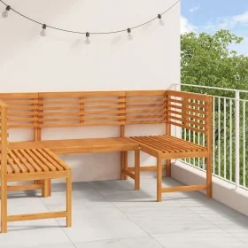 3-Piece Solid Acacia Wood Garden Bench Set