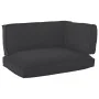 Set of 3 Durable Black Polyester Standard Pallet Cushions by , Cushions for chairs and sofas - Ref: Foro24-3329093, Price: 95...